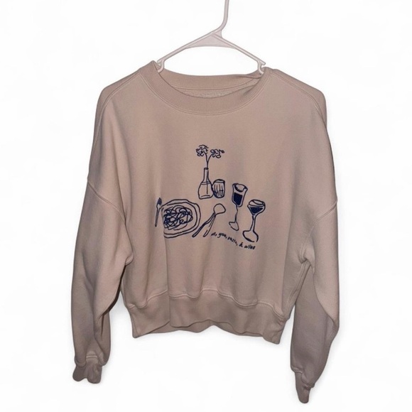 Abercrombie & Fitch Tops - Abercrombie & Fitch Cream Pullover Sweatshirt